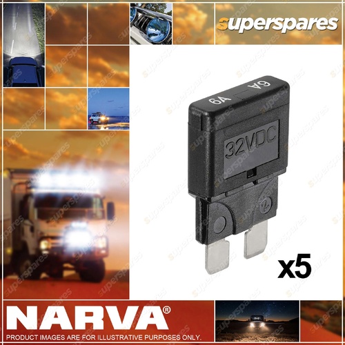 Narva 15 Amp Blue Automatic Plug-In Resetting Circuit Breaker Box Of 5