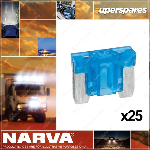 Narva Brand 15 Amp Blue Colour Micro Blade Fuse - Box Of 25 52515