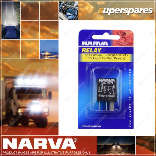 Narva 24V 10A/5A Change-Over 5 Pin Relay With Resistor Blister Pack Of 1