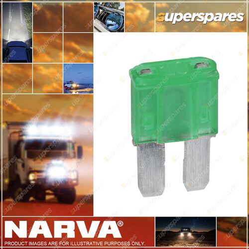 Narva 30 Amp Green Colour Micro 2 Blade Fuse Blister Pack Of 5 52430BL