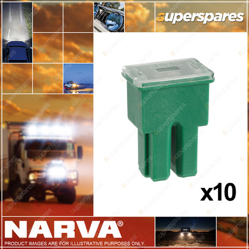 Narva 40 Amp Green Colour Female Plug In Fusible Link Box of 10 53040