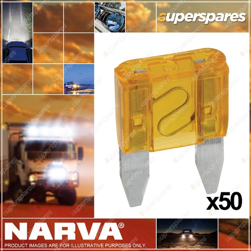 Narva Brand 5 Amp Orange Colour Mini Blade Fuse - Box Of 50 52705