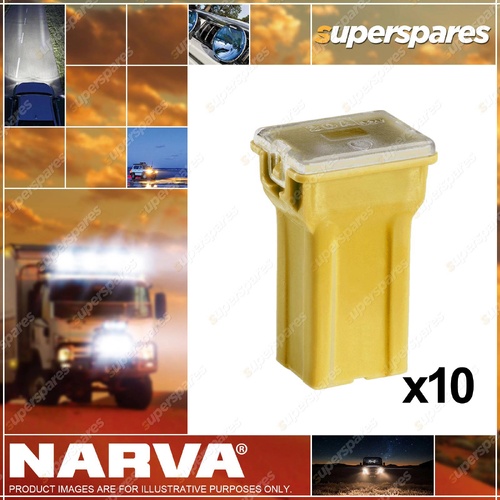 Narva 60 Amp Yellow Mini Female Fusible Link Fues - Plug In Type Pack of 10
