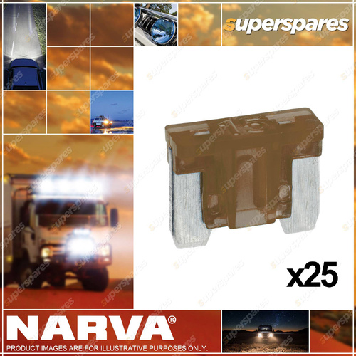 Narva Brand 7.5 Amp Brown Colour Micro Blade Fuse - Box Of 25 52507