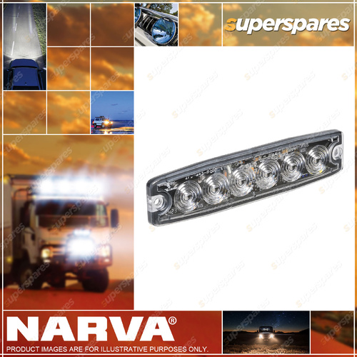 Narva High Powered Low Profile LED Warning Light White - 6 X 1 Watt LEDs