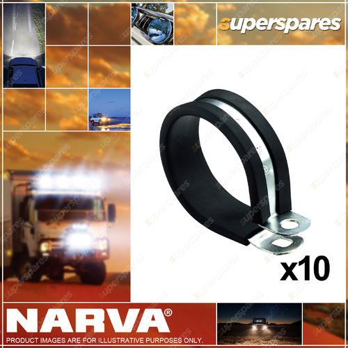 Narva 45mm Pipe/Cable Support Clamps with EPDM rubber & galvanised steel 10 Pack