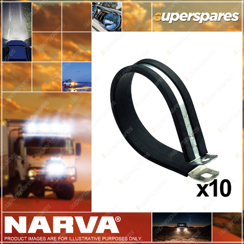 Narva 60mm Pipe/Cable Support Clamps with EPDM rubber & galvanised steel 10 Pack