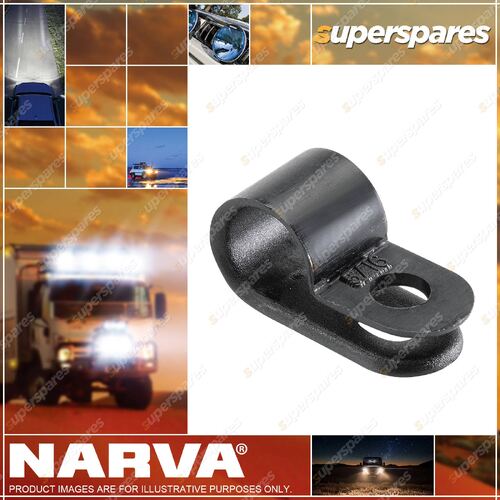 Narva 9.5mm Nylon Cable Clamps Black Colour P-Clips Pack of 100 56584