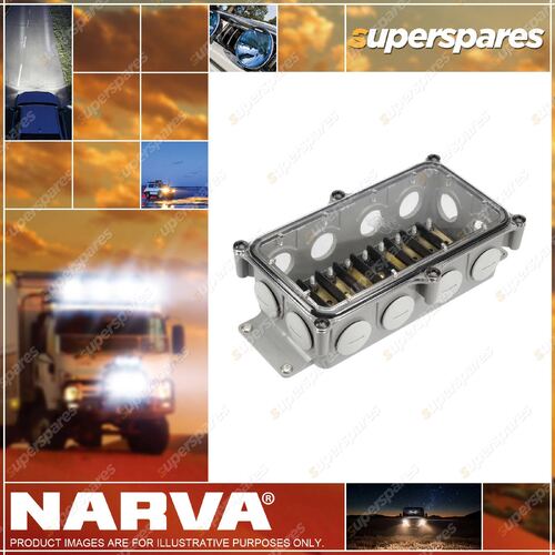 Narva 8 Way 12 Port Waterproof Junction Box with durable ABS plastic housing