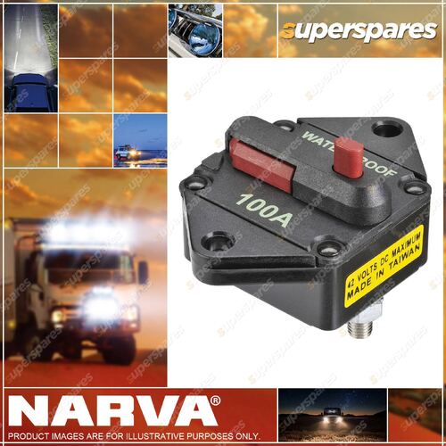 Narva 12 - 42V 100 Amp Circuit Breaker High Amp Manual Reset Box of 1