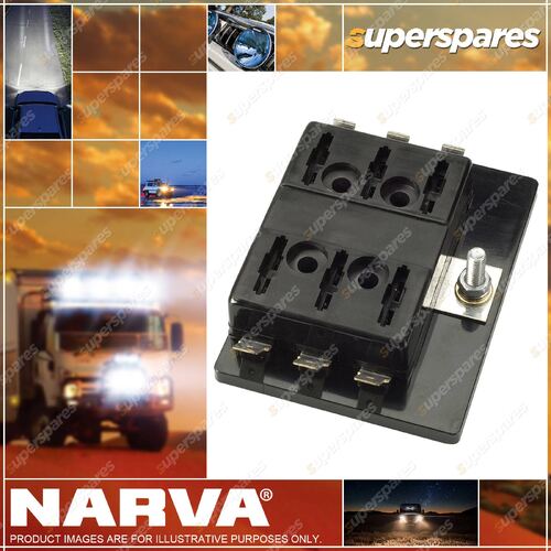Narva 6-Way Standard ATS Blade Fuse Or Plug-In Type Circuit Breaker Block
