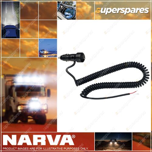 Narva Cigarette Lighter Plug With Rocker Switch LED Indicator & Spiral Lead