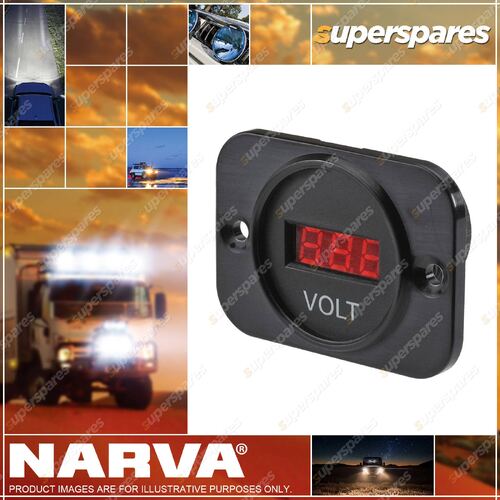 Narva 6 - 33V Dc LED Volt Meter Blister Pack 81135BL Mounting opening 29mm