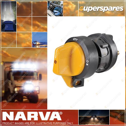 Narva Heavy Duty Battery Master Switch Yellow With a strong Black ABS body