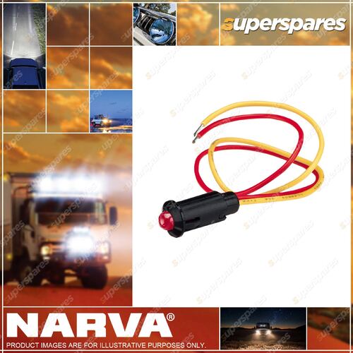 Narva 24V Pilot Lamp Pre-Wired With Red LED 180mm leads Blister Pack