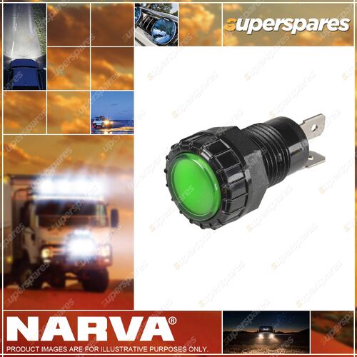 Narva 24 Volt Pilot Lamp With Green LED with push on terminal Blister Pack