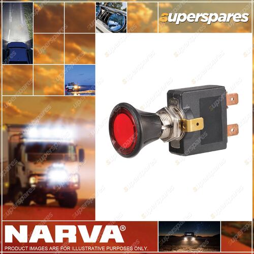 Narva Illuminated Off/On Push/Pull Switch With Red LED Blister Pack