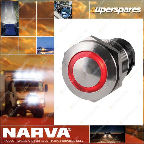 Narva Off/On L.E.D Push Button Switch Red Colour Blister Pack Of 1