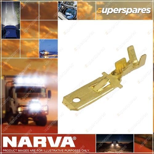 Narva 100pcs 6.3X0.8mm Male Blade Terminal non-insulated brass with locking tab