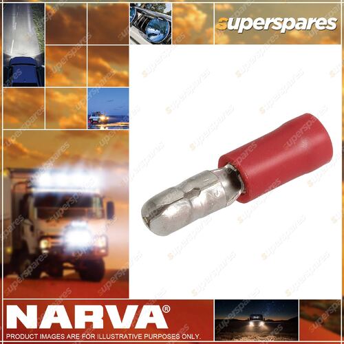 Narva 4.0mm Male Bullet Terminal Red Color Pack of 100 Part NO.of 56146