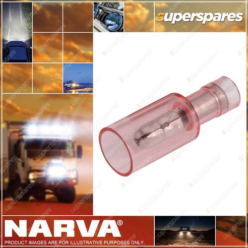 Narva Red Male Bullet Transparent Terminal Wire Size 2.5-3mm - Pack of 12