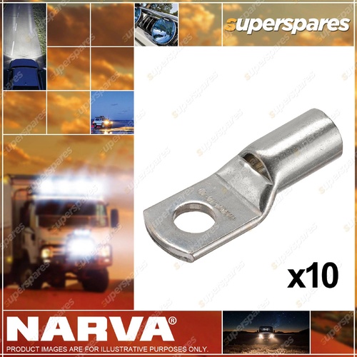Narva 8mm Cable Size 70 Stud Straight Barrel Cable Lug Pack Of 10