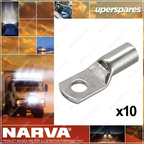 Narva 10mm Cable Size 70 Stud Straight Barrel Cable Lug Pack Of 10