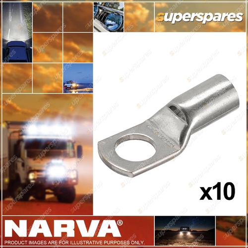 Narva 8mm Cable Size 35 Stud Straight Barrel Cable Lug Pack Of 10