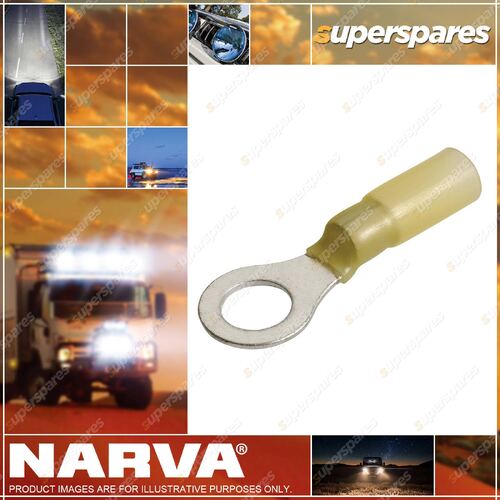 Narva Adhesive Lined Ring Terminal Yellow Tob Or Size 8.4mm 50 Pack