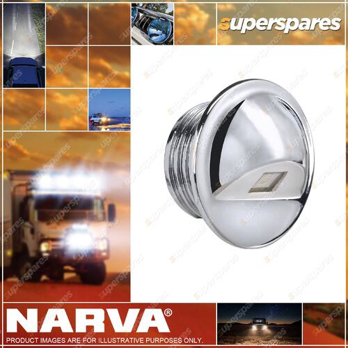 Narva 10-30V L.E.D Chrome Step Light Blue Colour Blister Pack Of 1