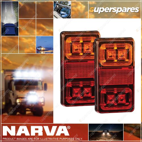 12V LED Slimline Rear Stop/Tail Direction Indicator Lamp w/Retro Reflector Cable