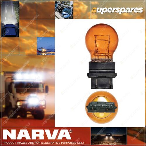 Narva 12 Volt 27 / 7W W2.5 X 16Q Py27 / 7W Amber Wedge Globes - Box Of 10