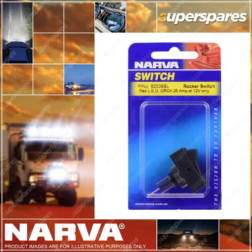 1 x Narva Off/On Rocker Switch with Red L.E.D push on terminal - Blister Pack