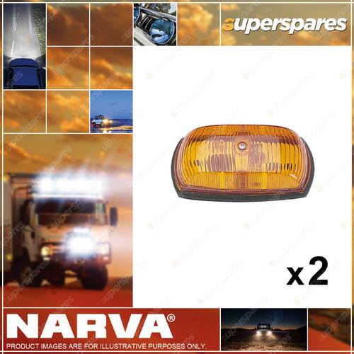 2 x Narva Side Direction Indicator Lamps Amber Signal Light - 30 x 65 x 125mm