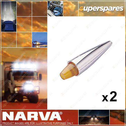2 x Narva External Cabin Lamps - Torpedo Shape Amber Truck Trailer Light