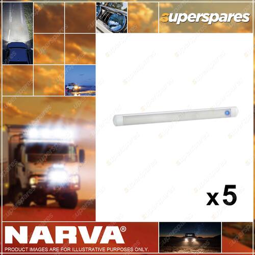 5 x Narva 12/24 Volt LED Strip Lamps Light with Touch Switch - 300 x 27mm