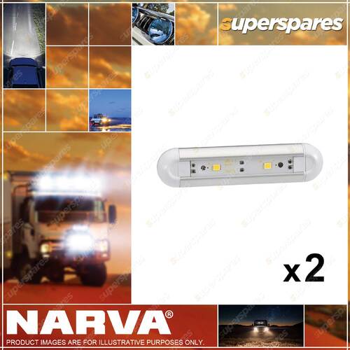 2 x Narva 12 Volt High Powered LED Strip Lamp Interior Strip Light - 83x19mm