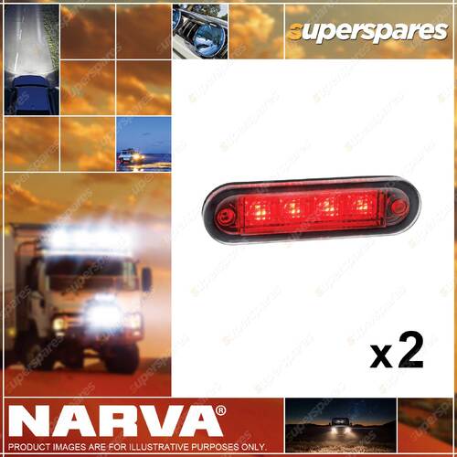 2 x Narva 10-30 Volt Model 8 LED Front End Outline Marker Lamps Red