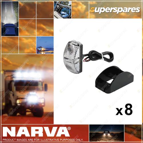 8 x Narva 9-33V LED Side Marker Lamps Red Amber Black Base 0.5m Cable 91602