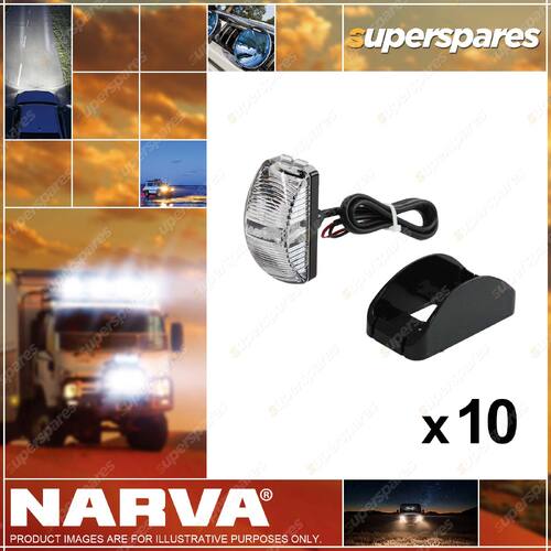 10 x Narva 9-33V LED Side Marker Lamp Lights Red Amber Black Base 0.5m Cable