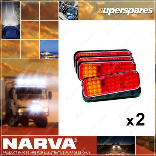 2 x Narva 9-33V Model 42 LED Rear Twin Stop/Tail & Direction Indicator Lamps