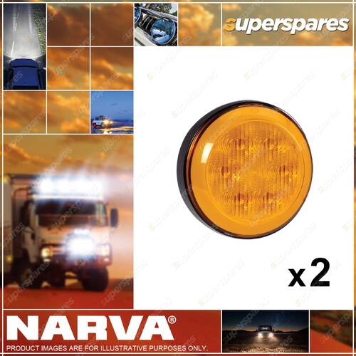 2 x Narva 9-33V Model 43 LED Front Direction Indicator Lamps Amber Signal Light