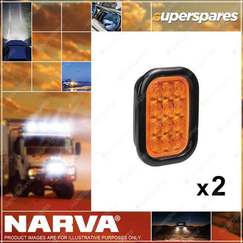 2 x Narva 9-33V LED Rear Direction Indicator Lamp Kits Amber Vinyl Grommet 94530