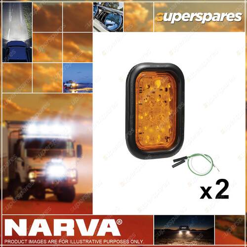 2 Narva 10-30V Model 46 LED Rear Direction Indicator Lamp Kit Amber Signal Light