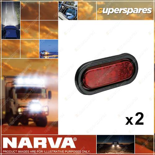 2 x Narva 12 Volt LED Rear Stop Tail Lamp Kits Red with Vinyl Grommet