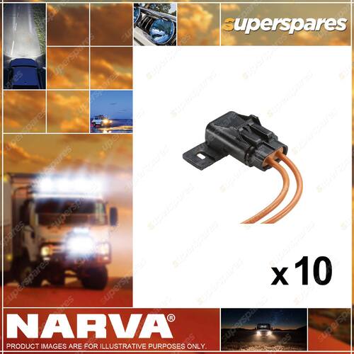 10 x Narva Pre-Wired In-Line Waterproof Standard ATS Blade Fuse Holders