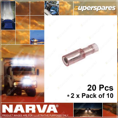 Narva Red Female Insulated Bullet Terminals Wire Size 2.5-3mm 2 x Pack of 10
