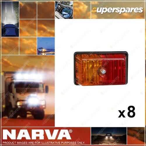 8 x Narva Side Marker Lamp Lights Red/Amber - Size 70 x 43 x 33mm 85880BL