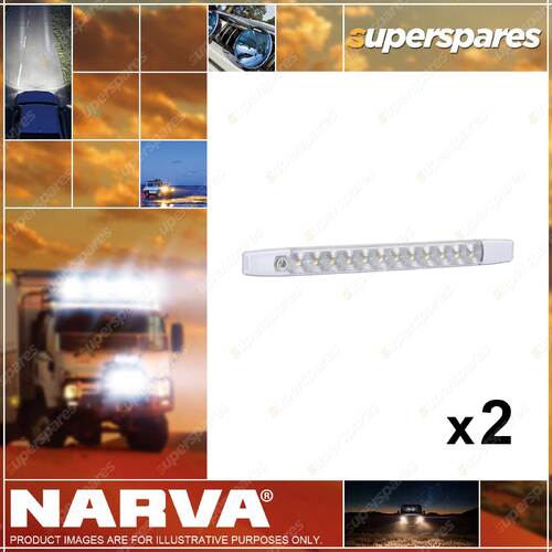 2 x Narva 12V Dual Colour LED Strip Lamp Strip Light White/Red Blister Pack