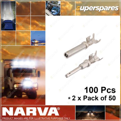 Narva 1-3mm Male and Female Pin Deutsch Connector Terminals 2 x Pack of 50